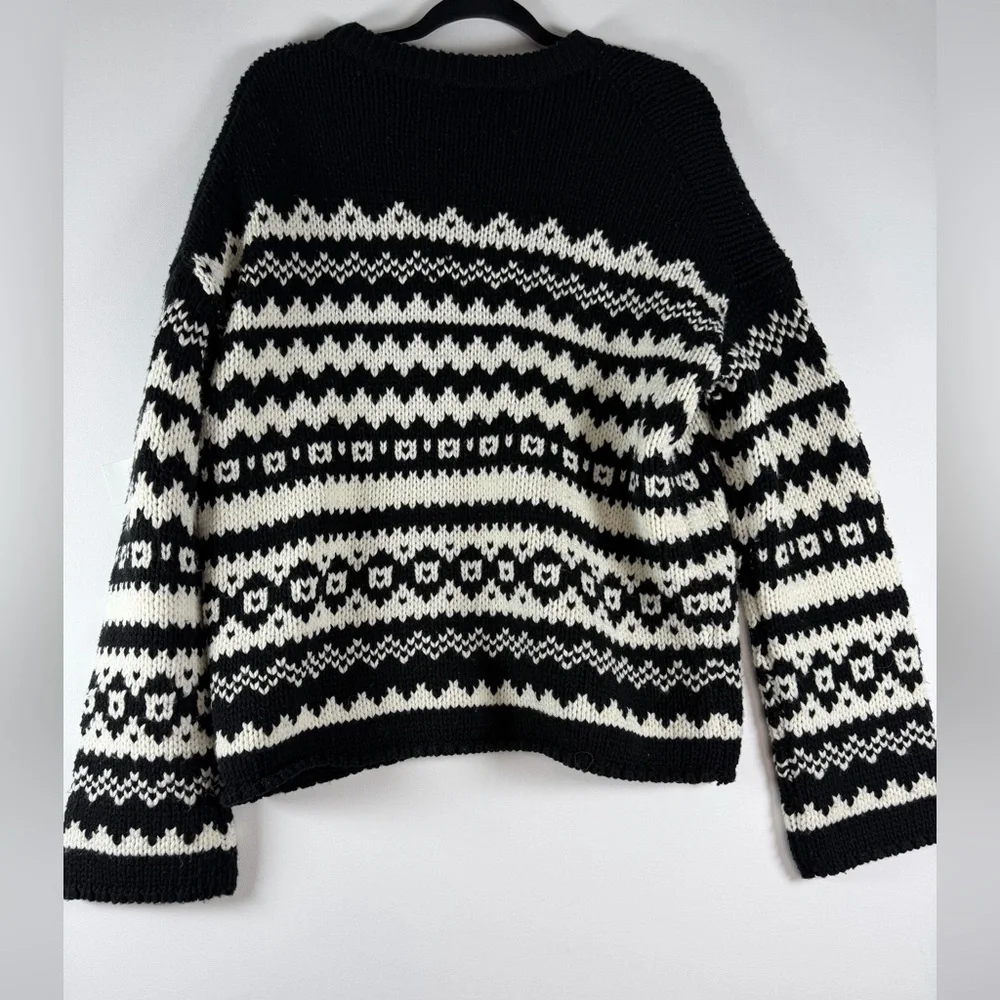 Velvet by Graham & Spencer Women's Maywood Chunky Fair Isle Sweater M - Picture 7 of 12